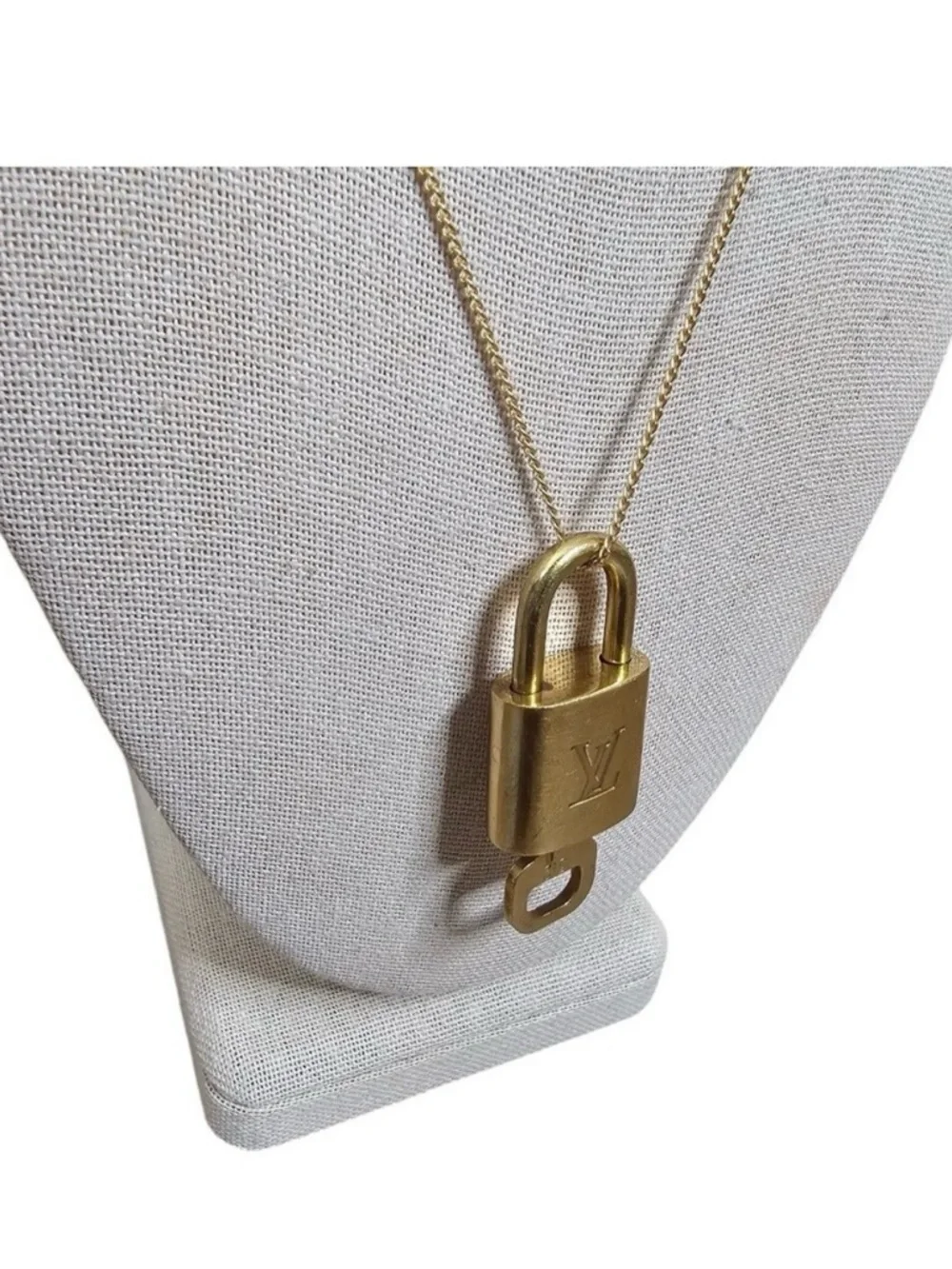 Authentic Louis Vuitton Gold Tone Padlock Pendant Charm - Picture 2 of 5